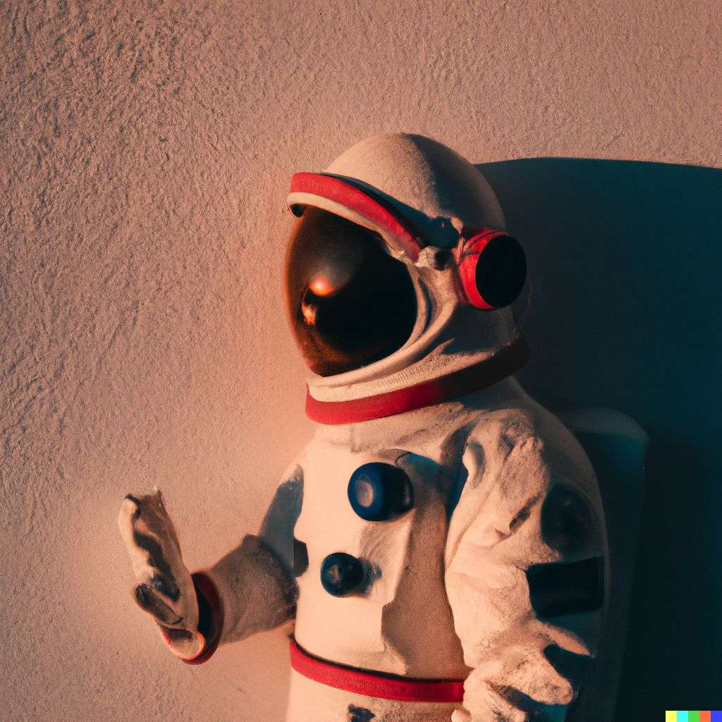 an astronaut, photograph, golden hour lighting
